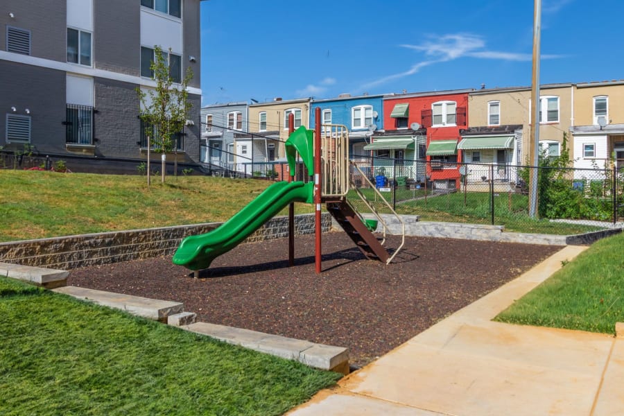 Playground area at Midtown at Coppin Heights in Baltimore, Maryland