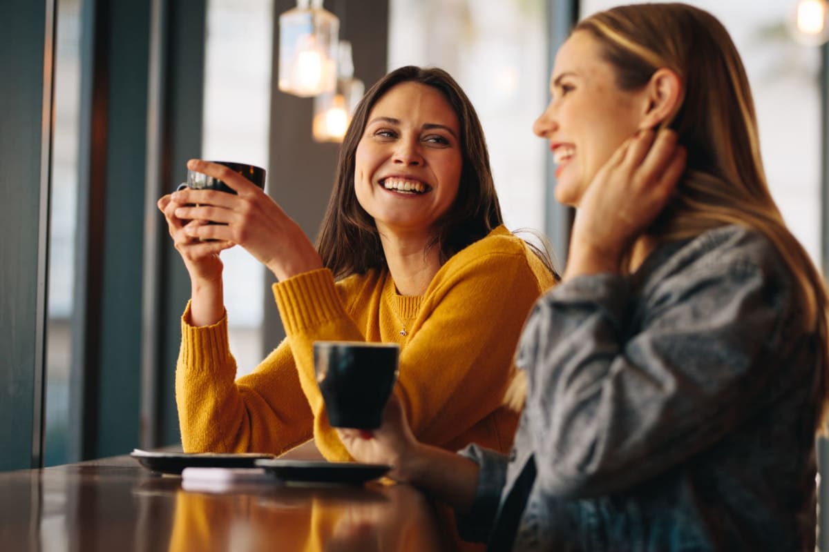 Residents getting a coffee near Oak and Iron in Walnut Creek, California
