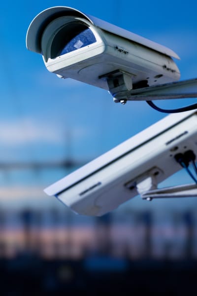 Modern security cameras help provide secure facilities at Storage World