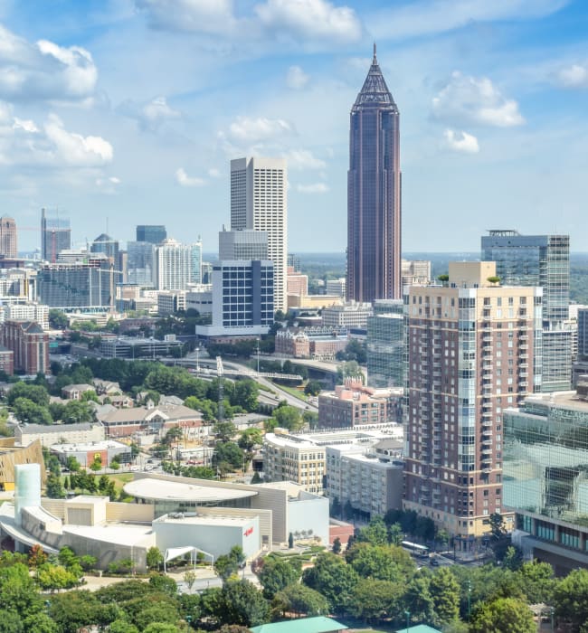 Neighborhood and city views near Marquis Midtown District in Atlanta, Georgia