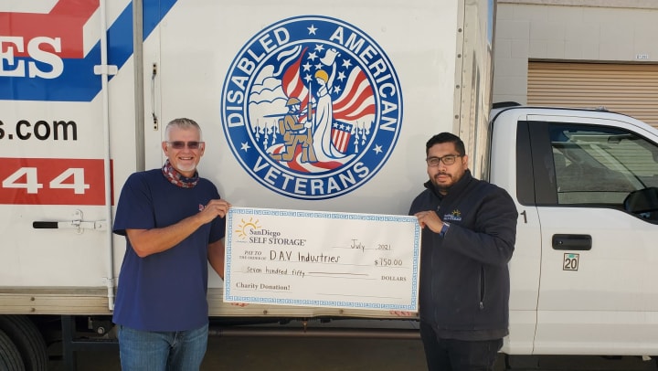 Jamacha Point Self Storage donates to Disabled American Veterans