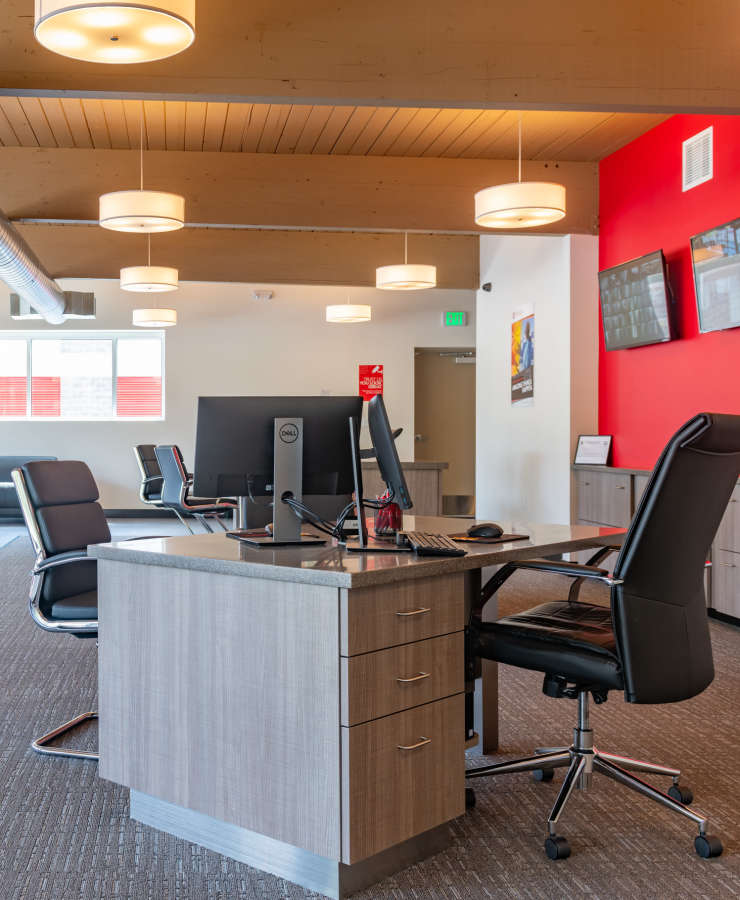 Interior of the leasing office at StorQuest Self Storage in Portland, Oregon