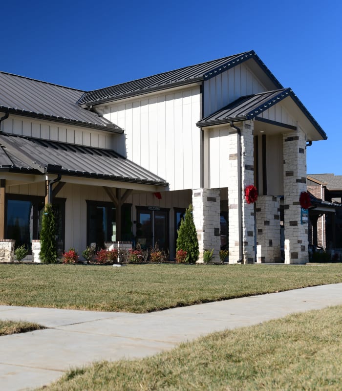 Front entrance to Center 301 Apartments in Belton, Missouri