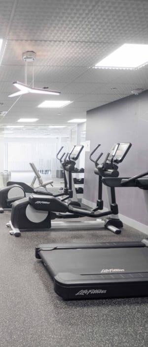 Modern treadmills at Element 250 in Hartford, Connecticut