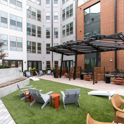 Outdoor courtyard at Terrazzo in Durham, North Carolina