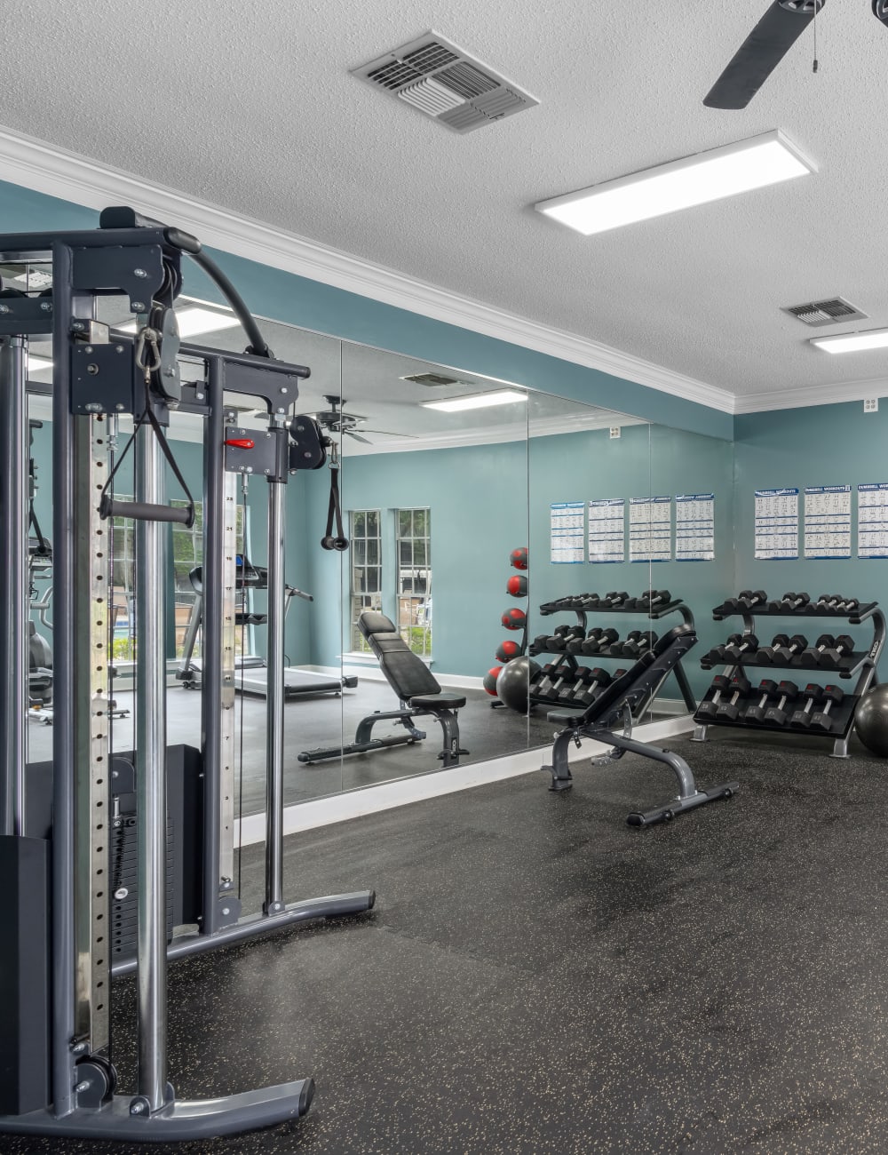 The community fitness center at Lenox Gates in Mobile, Alabama