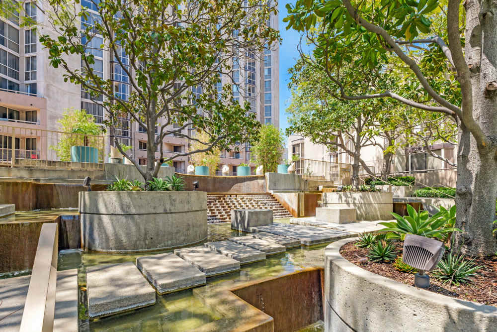 Fountain and pool at Promenade Towers in Los Angeles, California