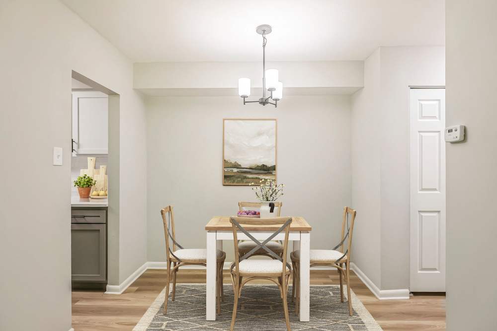 Separate dining spaces at Ramblewood Village Apartments in Mount Laurel, New Jersey