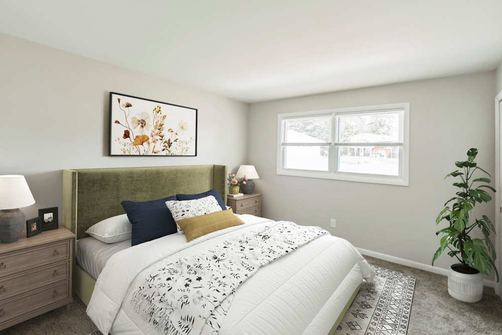 Modern and spacious bedroom at Northway Eleven, An Eagle Rock Community in Ballston Lake, New York
