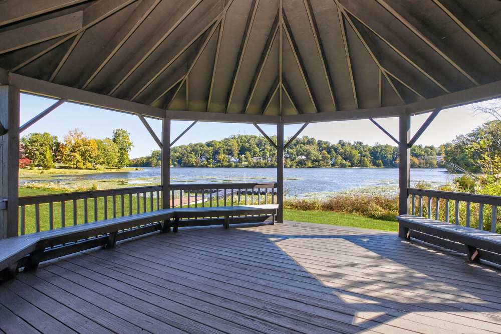 Gazebo view of mohegan lake at Eagle Rock Apartments at Mohegan Lake in Mohegan Lake, New York