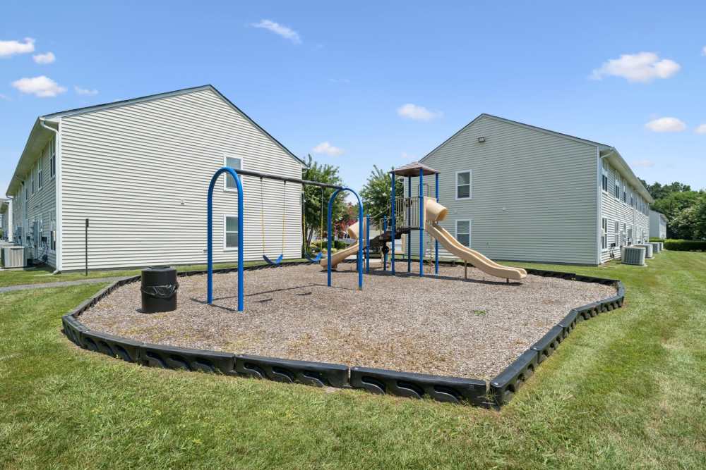 Playground with yellow slide at Maplewood in Chesapeake, Virginia