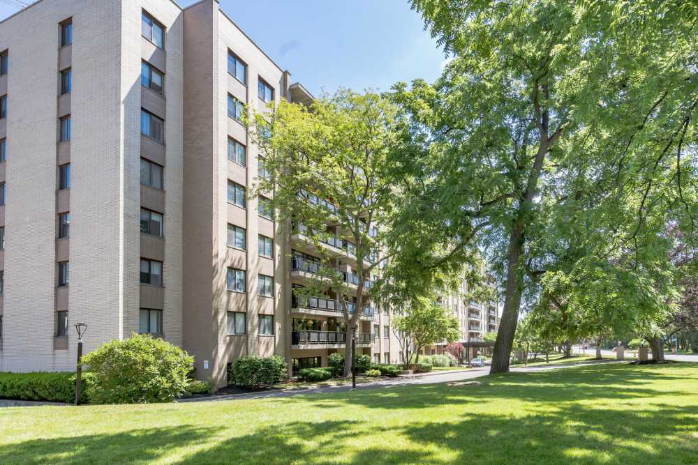 Apartment signage at The Venue in Rochester, New York.