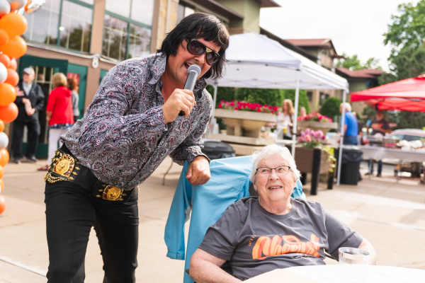 Elvis andResident at 20th Anniversary Event Meadows on Fairview in Wyoming, MN