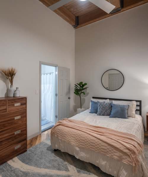 Bedroom with ceiling fan at 2001 East in Richmond, Virginia, 