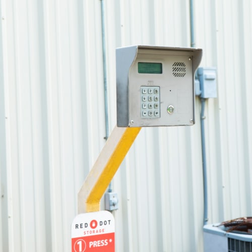 Secure entry keypad at Red Dot Storage in Glenwood, Illinois