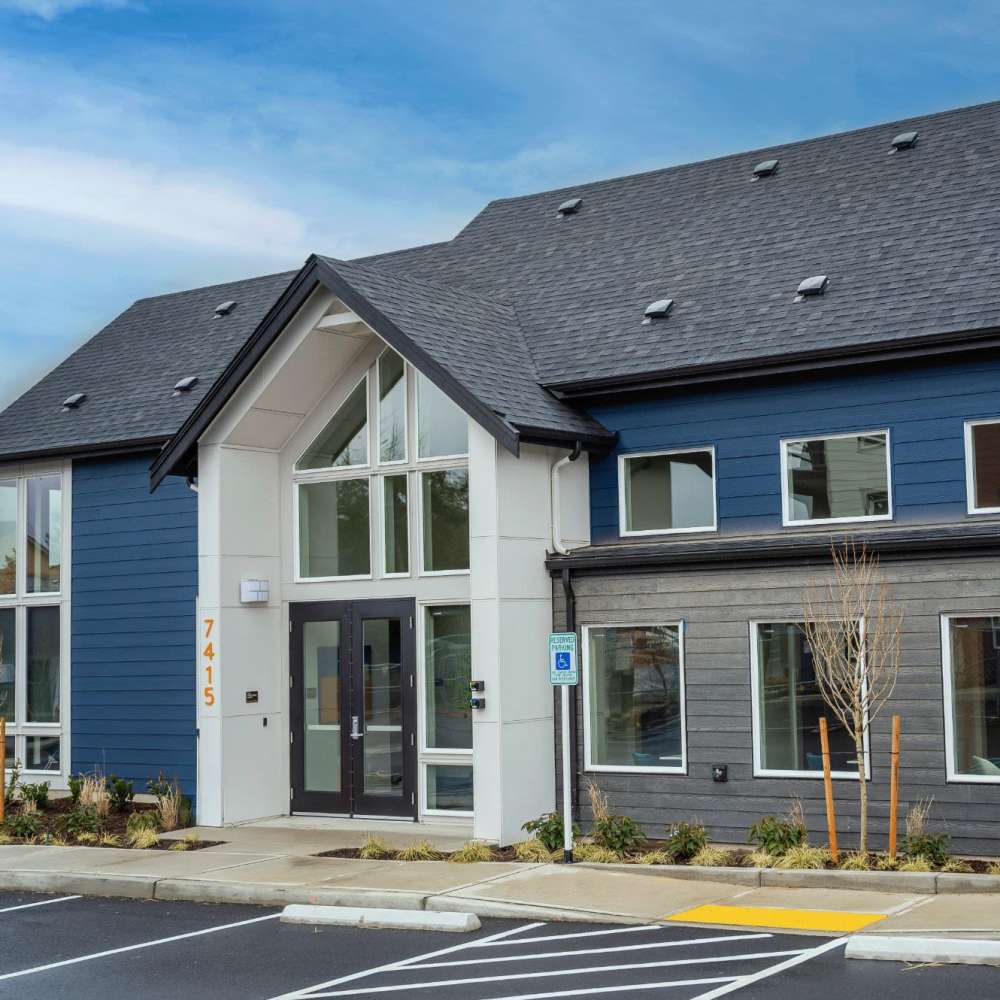 Clubhouse exterior at Arrow Apartments in Lacey, Washington