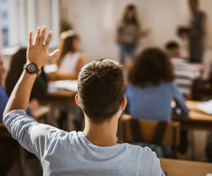 A student attending his class in a school near Pelican Isles Apartments in Sebastian, Florida