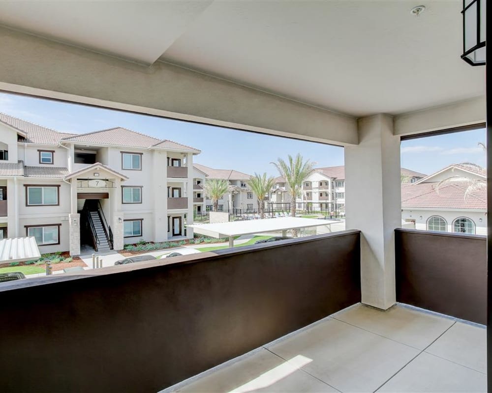 Private balcony with a view at The Palms at Morada in Stockton, California