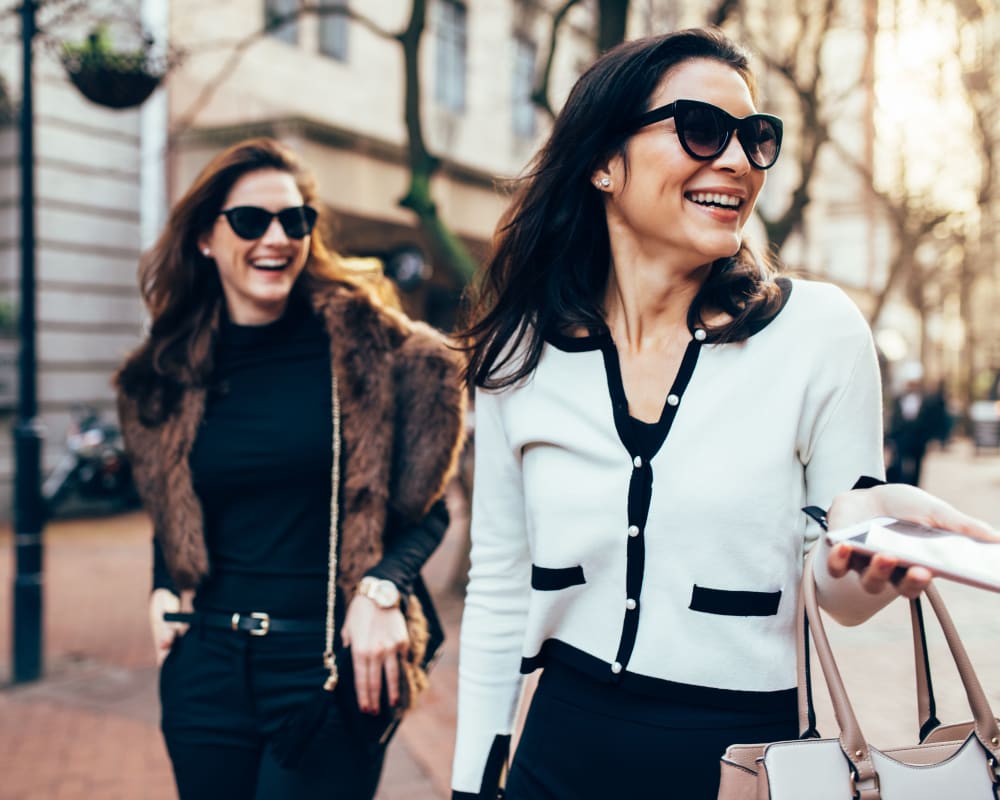 2 women out shopping at Vespaio in San Jose, California