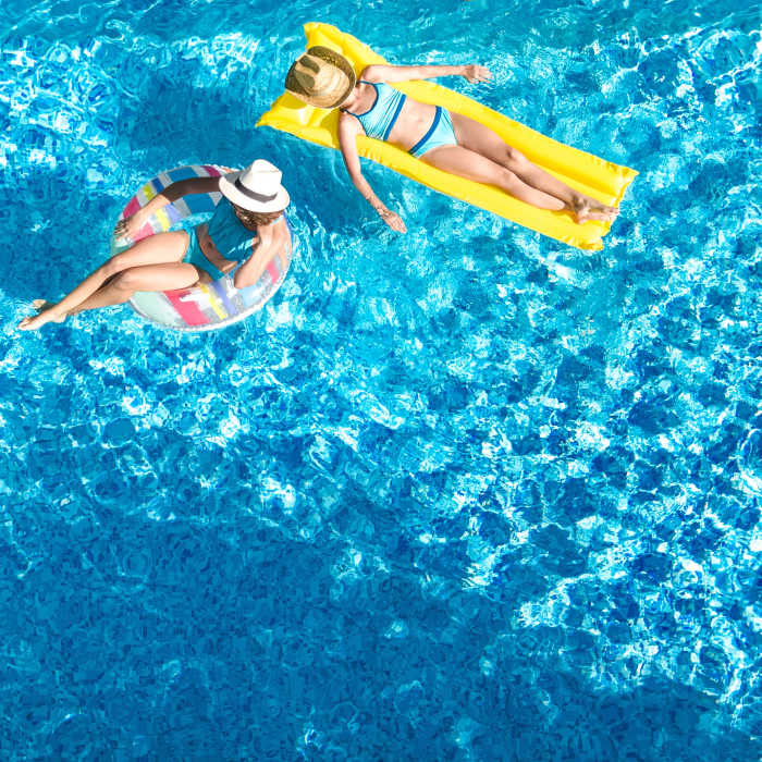 Residents relax in the pool at Rockwood Park, Richmond, Virginia