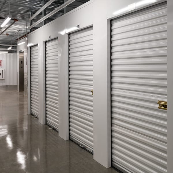 Climate-controlled indoor storage units at StorQuest Economy Self Storage in Mesquite, Texas
