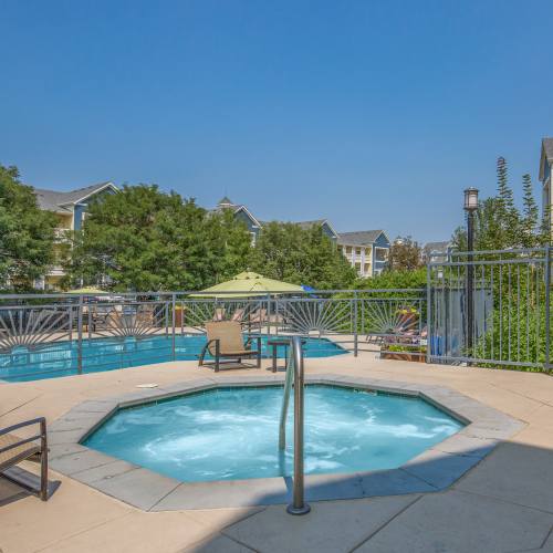 Hot tub at One Belmar Place in Lakewood, Colorado
