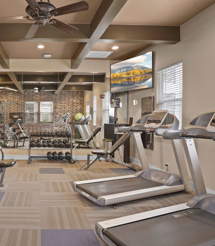 Fitness center at Scissortail Crossing Apartments in Broken Arrow, Oklahoma