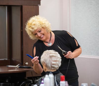 The salon at The Fountains of Hope in Sarasota, Florida.