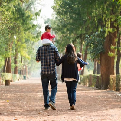 a resident family o utfor a walk near  Terrace View Villas in San Diego, California