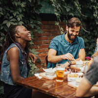 Residents having delicious food at a cafe near InterUrban Apartments in Billings, Montana