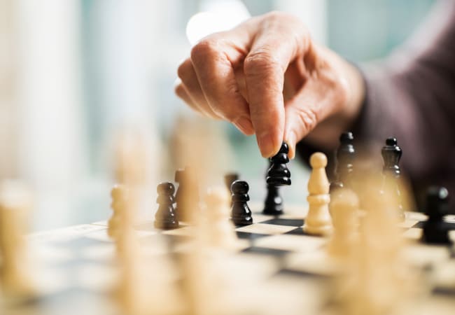 A game of chess at Inglenook At Brighton in Brighton, Colorado