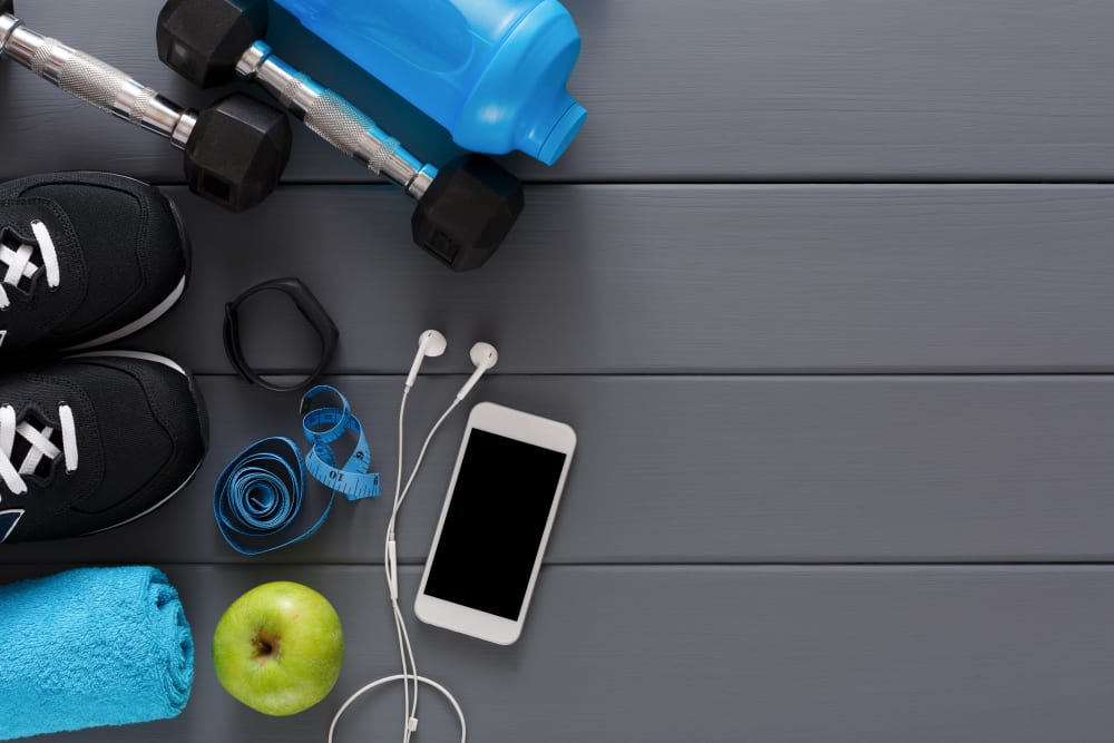 Fitness articles at Courtside Towers Apartments in Woodland, California