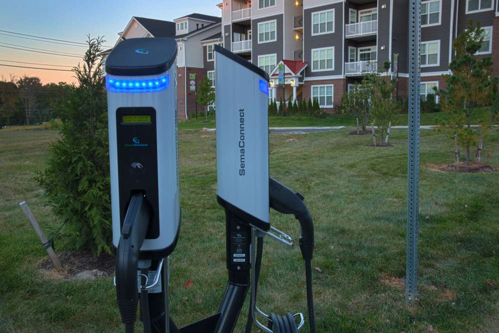 Community charging point at The Elms at Shannon's Glen in Jessup, Maryland