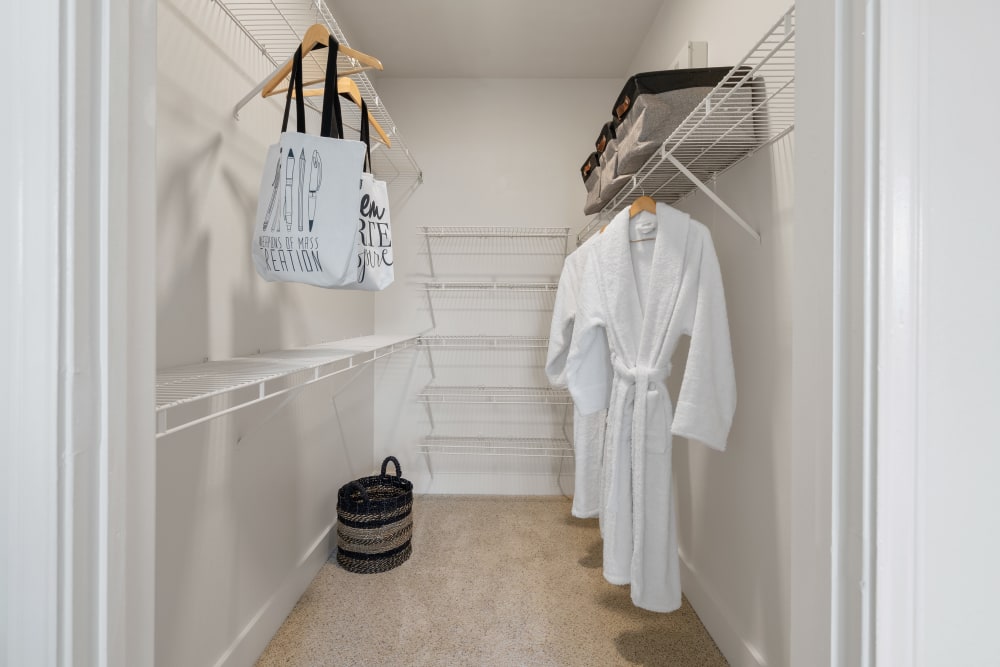 Spacious walk in closet at Sofi Parc Grove in Stamford, Connecticut