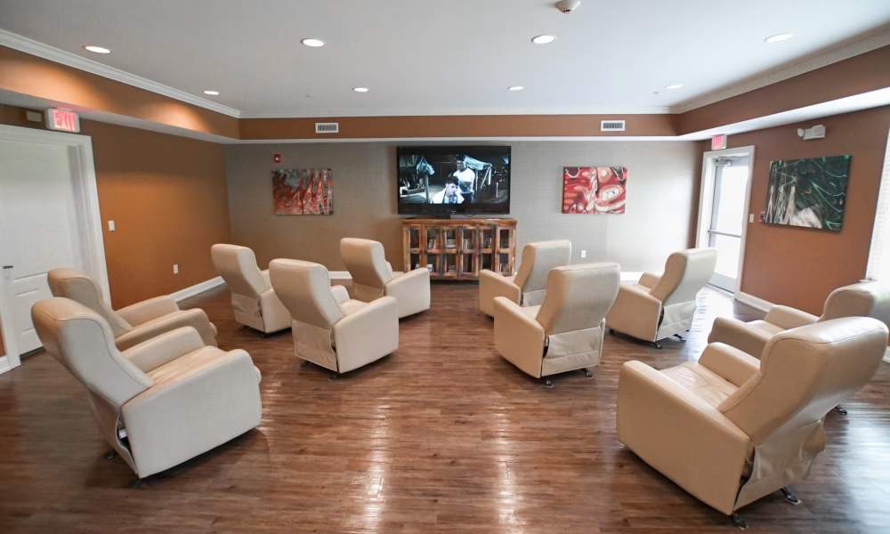 Theater room at Fox Creek Estates in East Amherst, New York