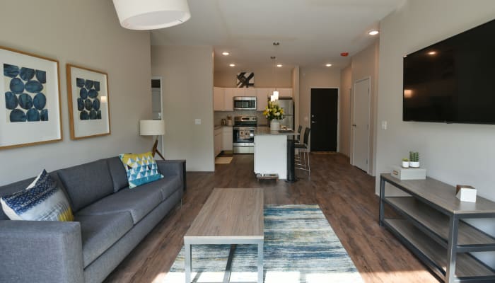 Cozy living room at CORE in Ames, Iowa