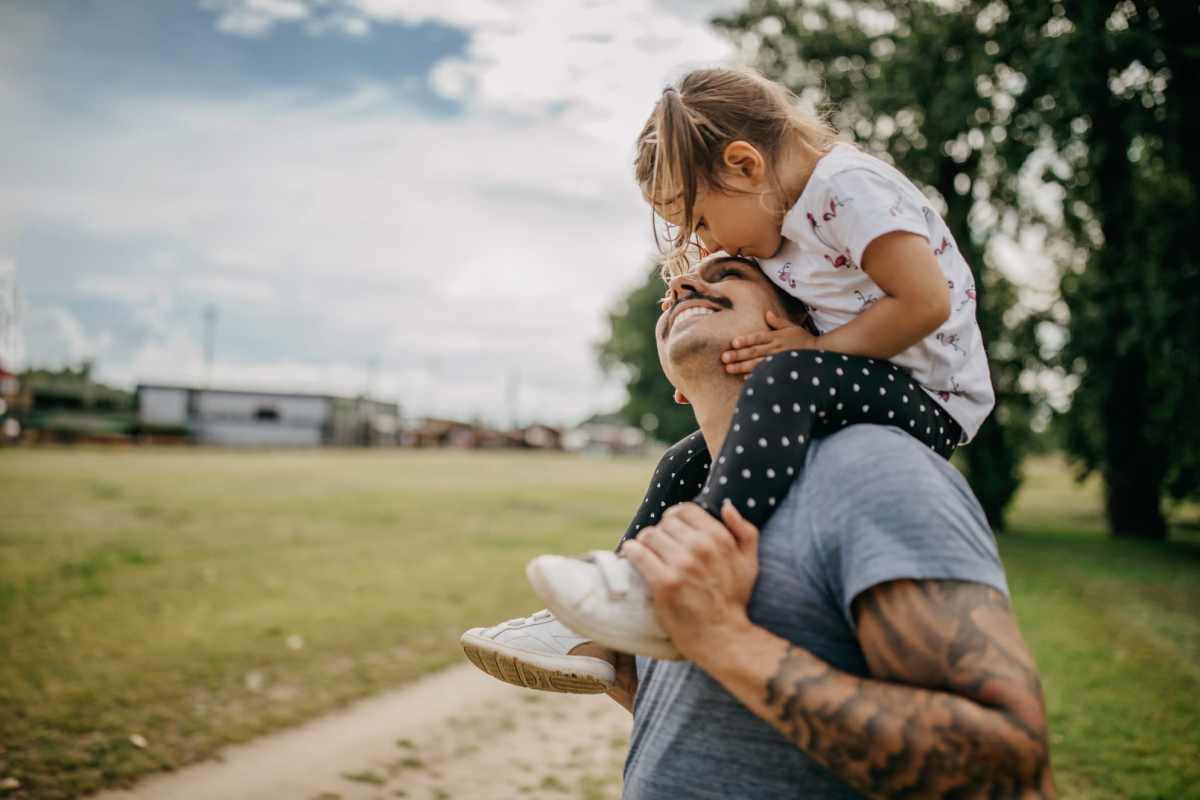  Residents out for a walk with his daughter near Buffalo Terrace in Concord, North Carolina