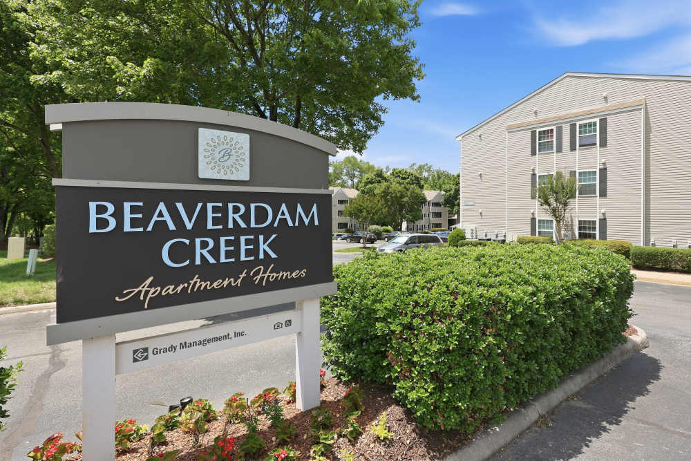 Signage of Beaverdam Creek Apartments in Mechanicsville, Virginia
