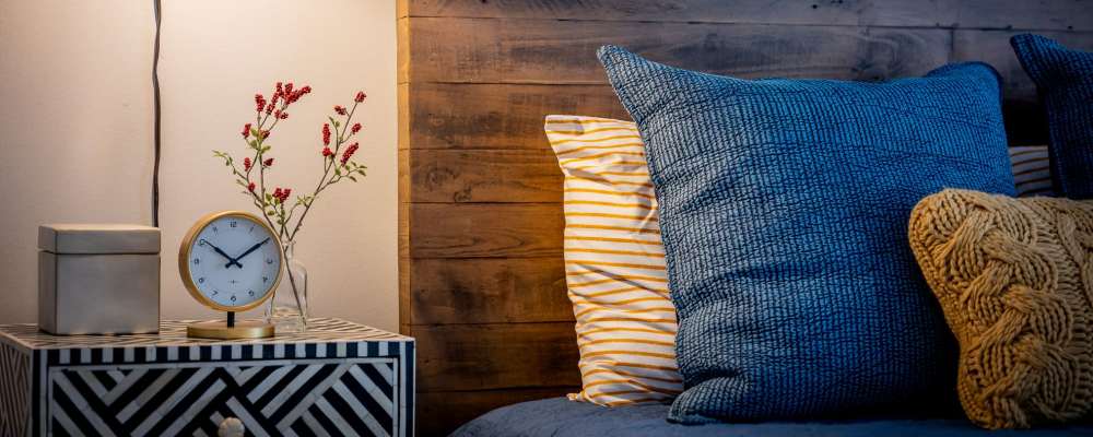 Modern bedroom at Fairfield Crossing Apartments in Falls Church, Virginia