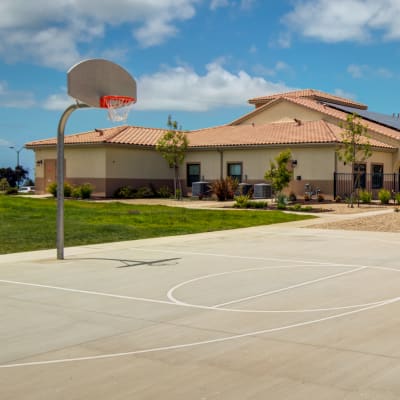 A basketball court at Harborview in Oceanside, California