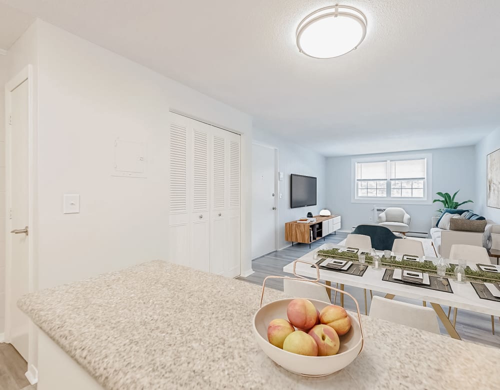 Living Room and Dining Area at Eagle Rock Apartments at Nashua in Nashua, NH