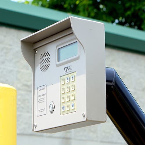 Keypad at the entrance to Red Dot Storage in Radcliff, Kentucky