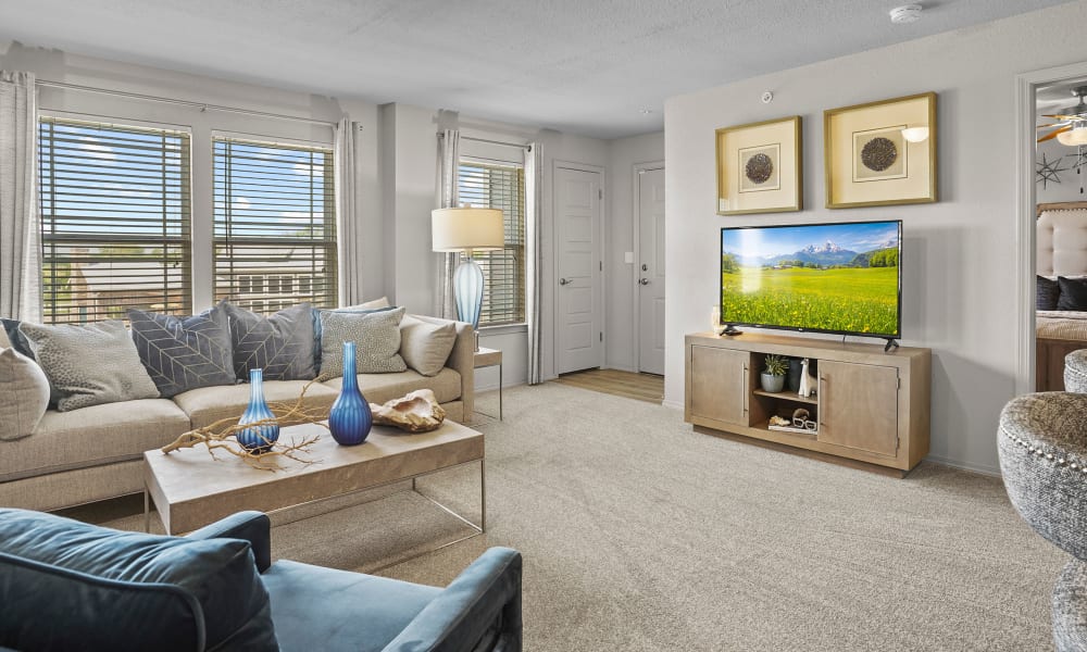 Living room at Cottages at Crestview in Wichita, Kansas