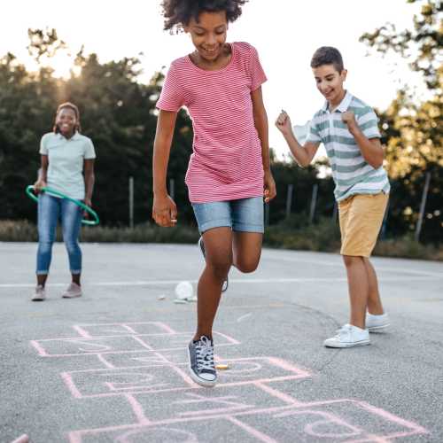 Kids playing at Rancho Cucamonga, California near The Bluffs