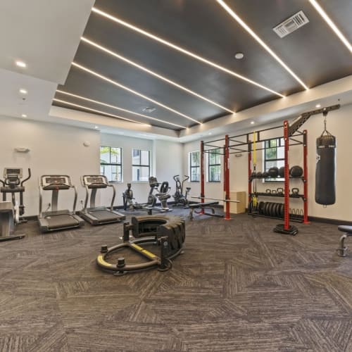 Inside the fitness center at Ventura Pointe in Pembroke Pines, Florida
