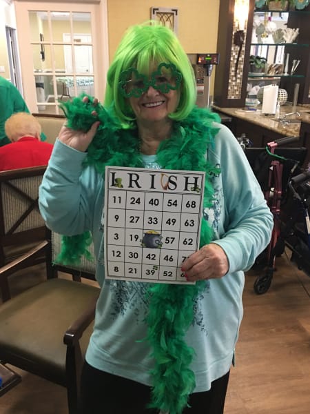Barkley Place (FL) resident shows off her St. Patrick's Day outfit!