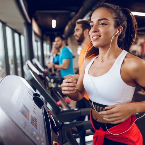 A resident working out at gym near Lyman Park in Quantico, Virginia