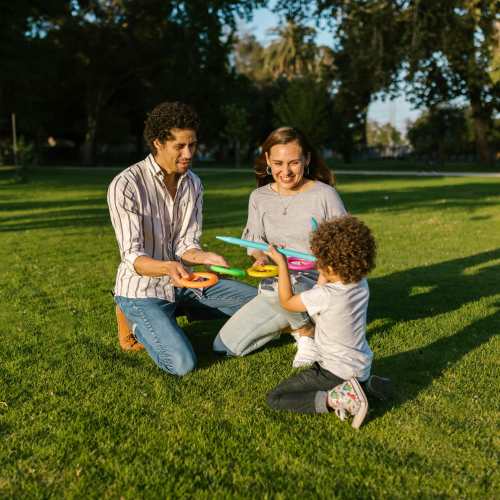 Happy family in a park at Whitmore in Houston, Texas