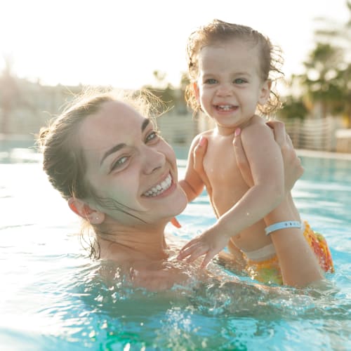 swimming at Adobe Flats V in Twentynine Palms, California