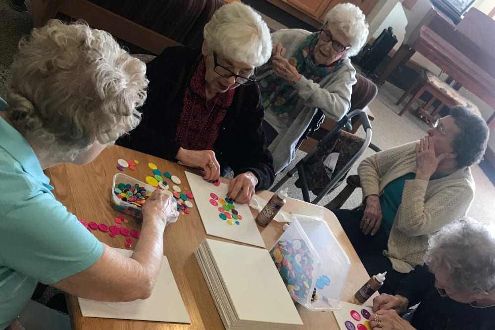 Resident arts and crafts activities at Prairie Hills Independence in Independence, Iowa.